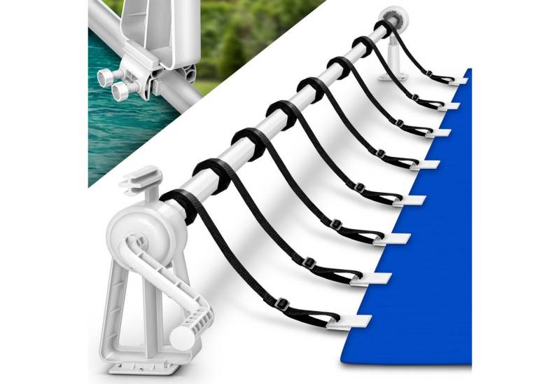 tillvex Pool-Abdeckplane Pool Aufroller 1,05-6,15 m, Aufrollsystem für Solarplane, Aufrollvorrichtung für Poolplane & Abdeckung, inkl. Bänder von tillvex