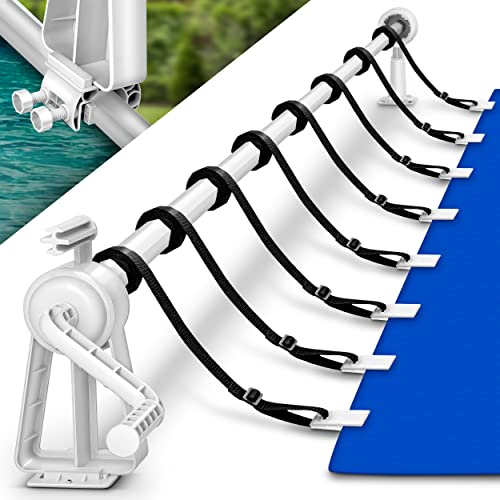 tillvex Pool Aufroller Premium 1,05-6,15 m | Aufrollsystem für Solarplane | Aufrollvorrichtung für Poolplane & Abdeckung | inkl. Bänder | witterungsbeständiges Material von tillvex