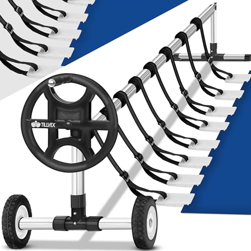 tillvex Pool Aufroller Premium 3-5,70 m mit Vollgummireifen | Aufrollsystem für Solarfolie | Aufrollvorrichtung für Poolplane & Abdeckung | inkl. Bänder | witterungsbeständiges Material von tillvex