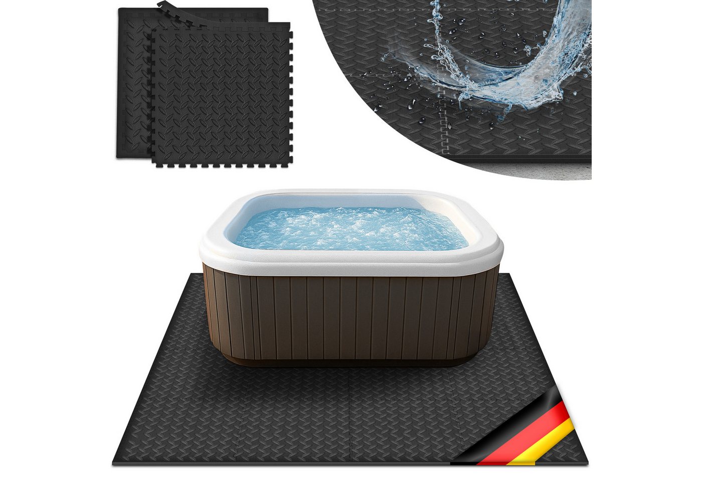 tillvex Pool-Bodenschutzfliese tillvex® Whirlpool Unterlage eckig 200 cm Bodenmatte Pool Untergrund, Matte viereckig Whirlpools Thermo Bodenschutzmatte Pool Untergrund, Whirlpool Unterlage eckig 200 cm von tillvex