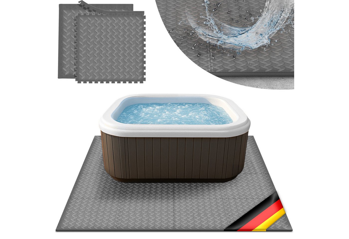 tillvex Pool-Bodenschutzfliese tillvex® Whirlpool Unterlage eckig 200 cm Bodenmatte Pool Untergrund, Matte viereckig Whirlpools Thermo Bodenschutzmatte Pool Untergrund, Whirlpool Unterlage eckig 200 cm von tillvex
