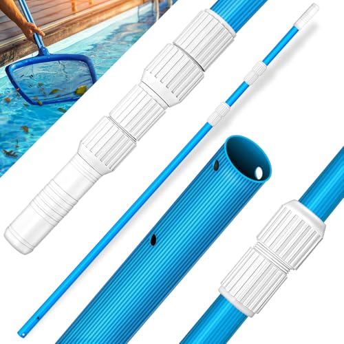 tillvex Pool Teleskopstange 1,20-3,60m | Aluminium Poolstange | Stange zur Poolreinigung 3-teilig (Blau) von tillvex
