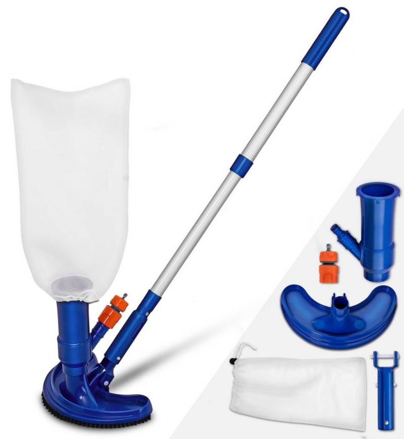 tillvex Poolbodensauger Pool Bodensauger Set, Poolsauger mit Saugbürste Teleskopstange von tillvex