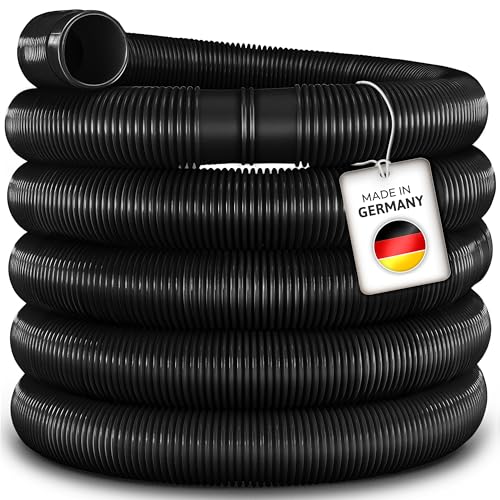 tillvex Poolschlauch Made in Germany | Schwimmbadschlauch mit Muffen | Solarschlauch für Pool und Schwimmbecken | Saugschlauch | Pumpenschlauch | flexibler Wasserschlauch (Schwarz, 12m / 32mm) von tillvex