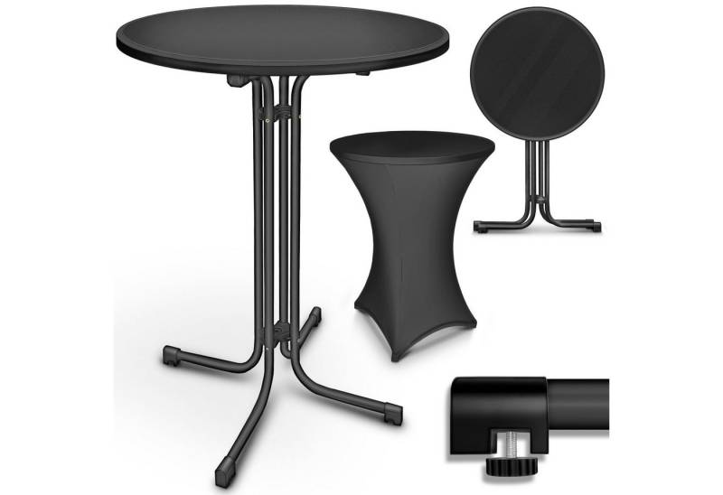 tillvex Stehtisch tillvex® Stehtisch klappbar Bistrotisch rund Partytisch Gartentisch, reinigen von tillvex