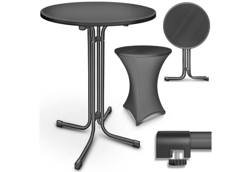 tillvex Stehtisch tillvex® Stehtisch klappbar Bistrotisch rund Partytisch Gartentisch, reinigen von tillvex