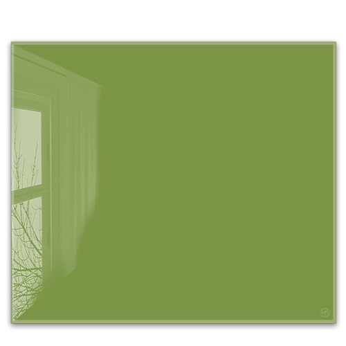 ®timalo Herdabdeckplatte einteilig | 60 x 52 cm Olive Grün | einfarbig uni | 4mm ESG-Glas Ceranfeldabdeckung, Glasplatte, Schneidebrett, Abdeckplatte, Herd, Induktion von timalo