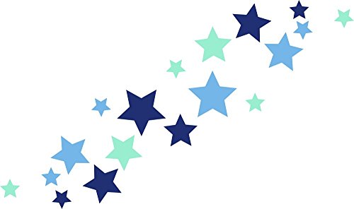 30 selbstklebende Sterne Autoaufkleber, blau für Jungen, Fensterbild/Fensteraufkleber, Wandtattoo In und Outdoor 62s1 von timalo