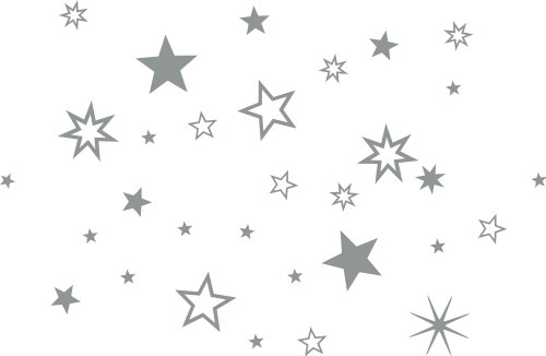 30 Stück Sterne Silber Aufkleber, Mix-Set, Fensterdekoration zu Weihnachten Fensterbild / Fensteraufkleber, Wandtattoo Deko Sticker, Autoaufkleber, Weihnachtsdekoration, Schaufenster In- und Outdoor 70001 von timalo