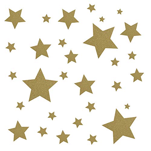 30 Stück goldene Sterne Aufkleber, Fensterdekoration zu Weihnachten Fensterbild/Fensteraufkleber, Wandtattoo von timalo