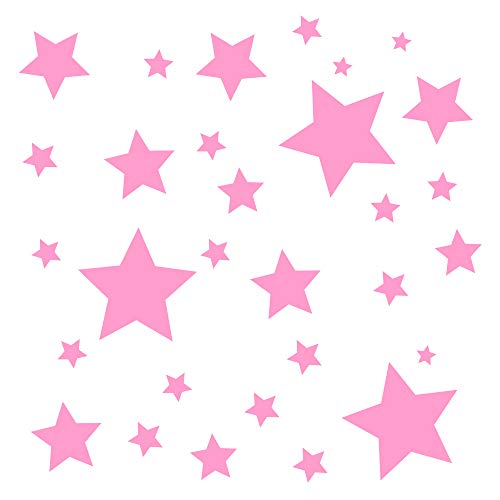 30 Stück rosane Sterne Aufkleber, Fensterdekoration zu Weihnachten Fensterbild/Fensteraufkleber, Wandtattoo von timalo
