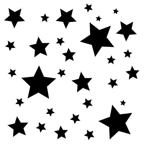 30 Stück schwarze Sterne Aufkleber, Fensterdekoration zu Weihnachten Fensterbild/Fensteraufkleber, Wandtattoo von timalo