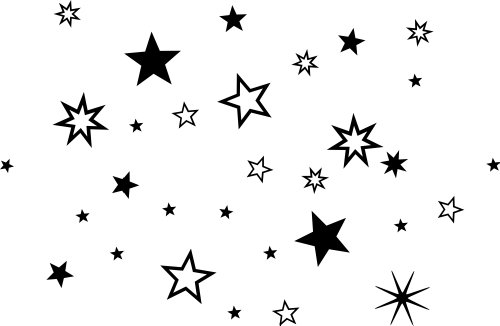 90 Stück Schwarze Sterne Aufkleber, Mix-Set, Fensterdekoration zu Weihnachten Fensterbild / Fensteraufkleber, Wandtattoo Deko Sticker, Autoaufkleber, Weihnachtsdekoration Sternchen 70001 von timalo