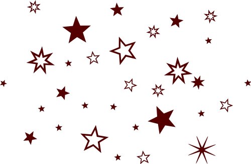 90 Stück dunkelrote Sterne Aufkleber, Mix-Set, Fensterdekoration zu Weihnachten Fensterbild/Fensteraufkleber, Wandtattoo Deko Sticker, Autoaufkleber, Weihnachtsdekoration 70001 Stars von timalo
