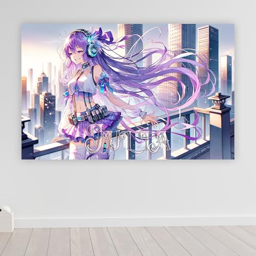 Anime poster mit Namen personalisiert gaming Wanddeko gamer Bild für die Wand Wandbild Jugendzimmer gamer Poster gaming zimmer Bilder für Mädchen XXL | poster1-Motiv82-B80xH61cm von timalo