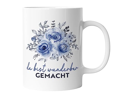 Christliche Tasse Geschenk für Christen mit Bibelvers Kaffeetasse Geschenkidee | Wunderbar gemacht mug-christB-23 von timalo
