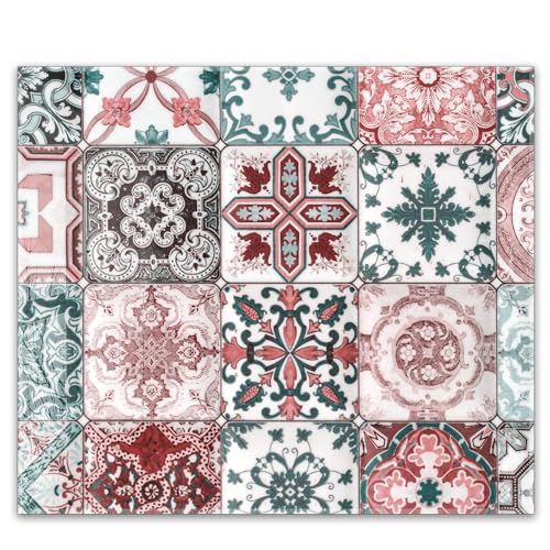 Herdabdeckplatte 60x52 cm ESG Glas | Orientalisches Fliesenmuster | Herd Abdeckung für Ceranfeld Schneidebrett Glasplatte Induktion Herdabdeckplatte 60x52 cm ESG Glas | Orientalisches Fliesenmuster | Herd Abdeckung für Ceranfeld Schneidebrett Glasplatte Induktion von timalo