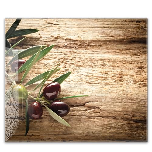 Herdabdeckplatte 60x52 cm einteilig aus 4mm ESG Glas | Oliven altes Holz Olivenzweige, Mediterrane Küche | Herd Abdeckung Abdeckplatte Induktion Schneidebrett Glasplatte für Ceranfeld Herdabdeckplatte 60x52 cm einteilig aus 4mm ESG Glas | Oliven altes Holz Olivenzweige, Mediterrane Küche | Herd Abdeckung Abdeckplatte Induktion Schneidebrett Glasplatte für Ceranfeld von timalo