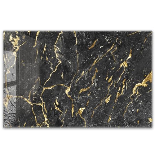 Herdabdeckplatte 80x52 cm einteilig aus 4mm ESG Glas | Schwarzer Marmor mit Gold | Herd Abdeckung Abdeckplatte Induktion Schneidebrett Glasplatte für Ceranfeld Herdabdeckplatte 80x52 cm einteilig aus 4mm ESG Glas | Schwarzer Marmor mit Gold | Herd Abdeckung Abdeckplatte Induktion Schneidebrett Glasplatte für Ceranfeld von timalo
