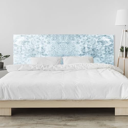 Kopfteil fürs Bett 120 x 60 cm | Alte Blaue Vintage Shabby Wand Beton | Schutz für Bettwand – Acrylglas 2 mm – Bettrückwand, modernes Wandpaneel Schlafzimmer von timalo