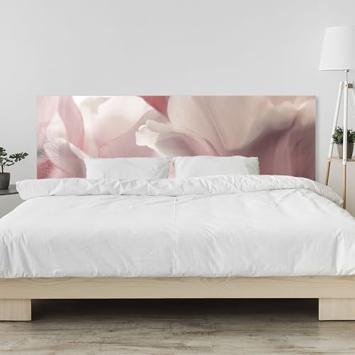 Kopfteil fürs Bett 160 x 50 cm | Blühende Tulpen in Pastell, Frühlingsblumen | Wandpaneel für Bettseite – Acrylglas (PMMA) 2 mm – Wandschutz & Bettrückwand Kopfenden Bett von timalo