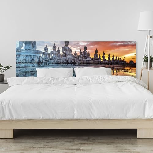 Kopfteil fürs Bett 180 x 58 cm | Thailand Buddha Statuen | Wandpaneel mit Motivdruck – Acrylglas 2 mm – Bettrückwand & Wandschutz, schlafzimmergeeignet von timalo