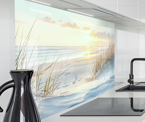 Küchenrückwand Glasoptik | XXL 280 x 58 cm Nordsee, Schilf, Sonnenuntergang, Meer, Reet | Acryl Glas 2mm | Spritzschutz Wand für Herd, Küche Glasrückwand Acrylglas Wandpaneele Rückwandschutz Platte Küchenrückwand Glasoptik | XXL 280 x 58 cm Nordsee, Schilf, Sonnenuntergang, Meer, Reet | Acryl Glas 2mm | Spritzschutz Wand für Herd, Küche Glasrückwand Acrylglas Wandpaneele Rückwandschutz Platte von timalo