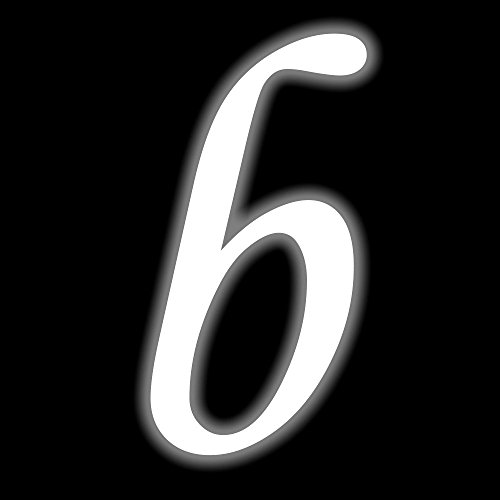 Leuchtziffer - Selbstklebende Hausnummer - b - leuchtend, 10 cm hoch - Kleben statt Bohren, nachleuchtend Aufkleber, Ziffer, Zahlen - Leuchtfolie von timalo