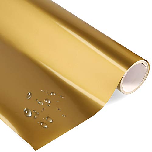 timalo® Premium Möbelfolie Hochglanz Gold - 1 Meter x 63 cm Bastelfolie - Verschiedene Größen - Küchenfolie - Klebefolie für Möbel, Türen Selbstklebende Folie Küche von timalo