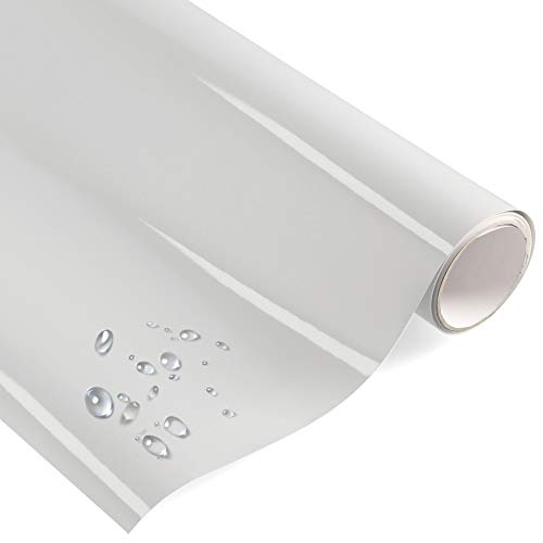 timalo Premium Möbelfolie Hochglanz - Hellgrau - 1 Meter x 63 cm (Rollenware am Stück) und Bastelfolie Küchenfolie - Klebefolie für Möbel, Türen selbstklebende Folie Küche, Meterware Grau von timalo