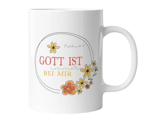 SALT-AND-LIGHT® Christliche Tasse Geschenk für Christen mit Bibelvers Kaffeetasse Geschenkidee | Gott ist bei mir mug-christCC-73 von timalo