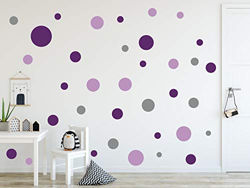 Timalo® 60 Stück Wandtattoo Kinderzimmer bunte große Kreise Pastell Wandsticker – XL Aufkleber Punkte | 73080-SET8-60 von timalo