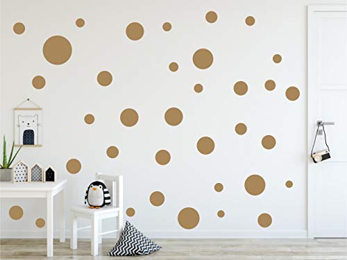 Timalo® XL Aufkleber Punkte Wandtattoo Kinderzimmer bunte große Kreise Pastell Uni Matt Wandsticker | 73081-hellbraun-120 von timalo