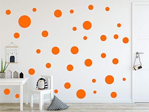 Timalo® XL Aufkleber Punkte Wandtattoo Kinderzimmer bunte große Kreise Pastell Uni Matt Wandsticker | 73081-pastellorange-60 von timalo
