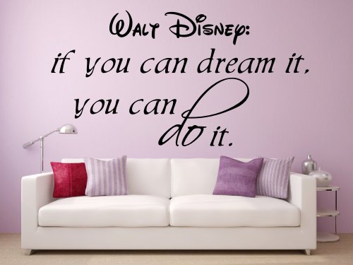 Wandtattoo 68078-58x29 cm, ~ Zitate Disney: If you can dream it, you can do it ~ Wandaufkleber Wandtatoos Sticker Aufkleber für die Wand, Fensterbild, Tapetensticker, Türaufkleber, Tattoo aus Markenfolie - aus 32 Farben wählen von timalo