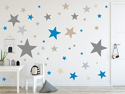 timalo® 120 Stück Wandtattoo Kinderzimmer XL Sterne Pastell Wandsticker – Aufkleber | 73079-SET1-120 von timalo