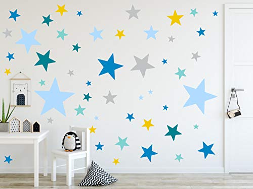 timalo® 120 Stück Wandtattoo Kinderzimmer XL Sterne Pastell Wandsticker – Aufkleber | 73079-SET25-120 von timalo