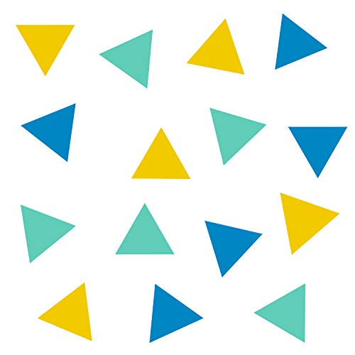 timalo® 48 Stück Große Dreiecke Wandtattoo Kinderzimmer XL Pastell Wandsticker Set – Aufkleber | 73090-SET2-gelb-hellblau-mint von timalo