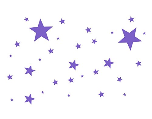 timalo® 50 Stück Selbstklebende Sterne -70016- Fenstedekoration Weihnachten, Fensterbild, Aufkleber, Wandtattoo, Fahrradaufkleber, Autoaufkleber, Schaufenster Sticker Weihnachtssterne (Lavendel) von timalo
