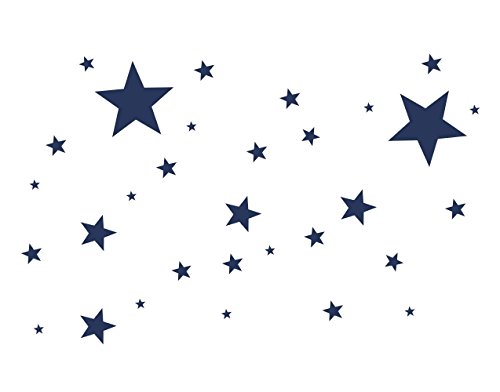 timalo® 50 Stück Selbstklebende Sterne -70016- Fenstedekoration Weihnachten, Fensterbild, Aufkleber, Wandtattoo, Fahrradaufkleber, Autoaufkleber, Schaufenster Sticker Weihnachtssterne (dunkelblau) von timalo