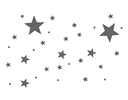 timalo® 50 Stück Selbstklebende Sterne -70016- Fenstedekoration Weihnachten, Fensterbild, Aufkleber, Wandtattoo, Fahrradaufkleber, Autoaufkleber, Schaufenster Sticker Weihnachtssterne (dunkelgrau) von timalo