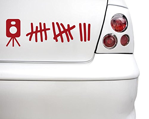 timalo® Autoaufkleber - Strichliste Blitzer - Sticker Auto Selbstklebend - sp021-22x8cm-rot von timalo