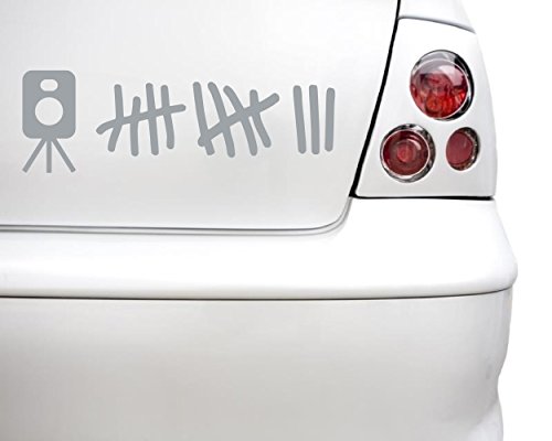 timalo® Autoaufkleber - Strichliste Blitzer - Sticker Auto Selbstklebend - sp021-22x8cm-silber von timalo