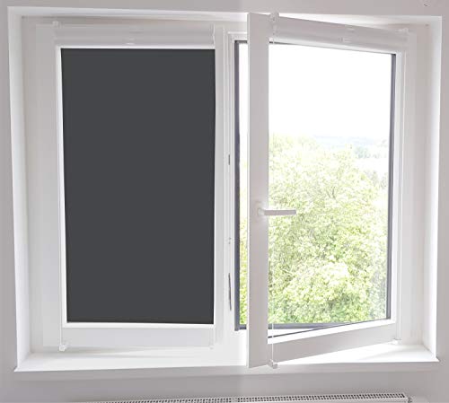 timalo® Blickdichte Verdunkelungsfolie Selbstklebende Fensterfolie Sichtschutzfolie Klebefolie Sonnenschutzfolie dunkle Folie Fenster UV-Schutz | Wunschlänge | (anthrazit, 33x200cm) von timalo