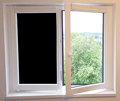 timalo® Blickdichte Verdunkelungsfolie Selbstklebende Fensterfolie Sichtschutzfolie Klebefolie Sonnenschutzfolie dunkle Folie Fenster UV-Schutz | Wunschlänge | (schwarz, 33x100cm) von timalo