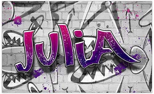 timalo® Cooles Graffiti Bild mit Namen | Modernes Wandposter für Mädchen und Teenager Kinderzimmer Wandbild Mauer Gamer Zimmer Poster personalisiert | gamer29-B140xH61cm-new von timalo