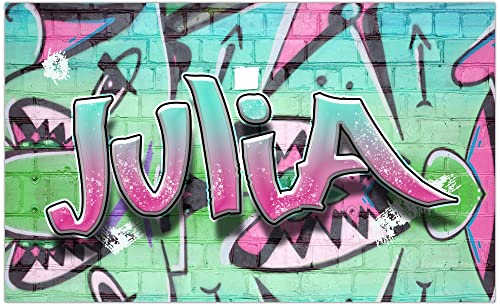 timalo® Cooles Graffiti Poster mit Namen | Modernes Wandposter für Mädchen und Teenager Kinderzimmer Bild Mauer Gamer Zimmer Wandbild personalisiert | gamer28-1-B120xH61cm von timalo