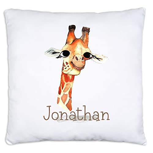 timalo® Cooles Kissen mit Namen | personalisiertes Dekokissen mit Wunschname Kopfkissen Deko für Kinder individuelles Geschenk Namenskissen Giraffe | kissen-t-18 von timalo