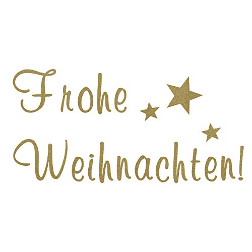 timalo® Fensterbild – Wandtattoo Text Frohe Weihnachten mit Sternen – Fensteraufkleber | 70004-a1-dunkelgrau-28x13 von timalo