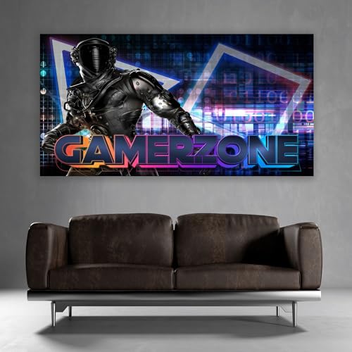 timalo® Gamer Poster gaming zone Wanddeko gamer Bild für die Wand Wandbild Jugendzimmer coole Poster gaming zimmer Bilder für Teenager | Gamerzone Neon | gamer-fba-8-B100xH61cm von timalo
